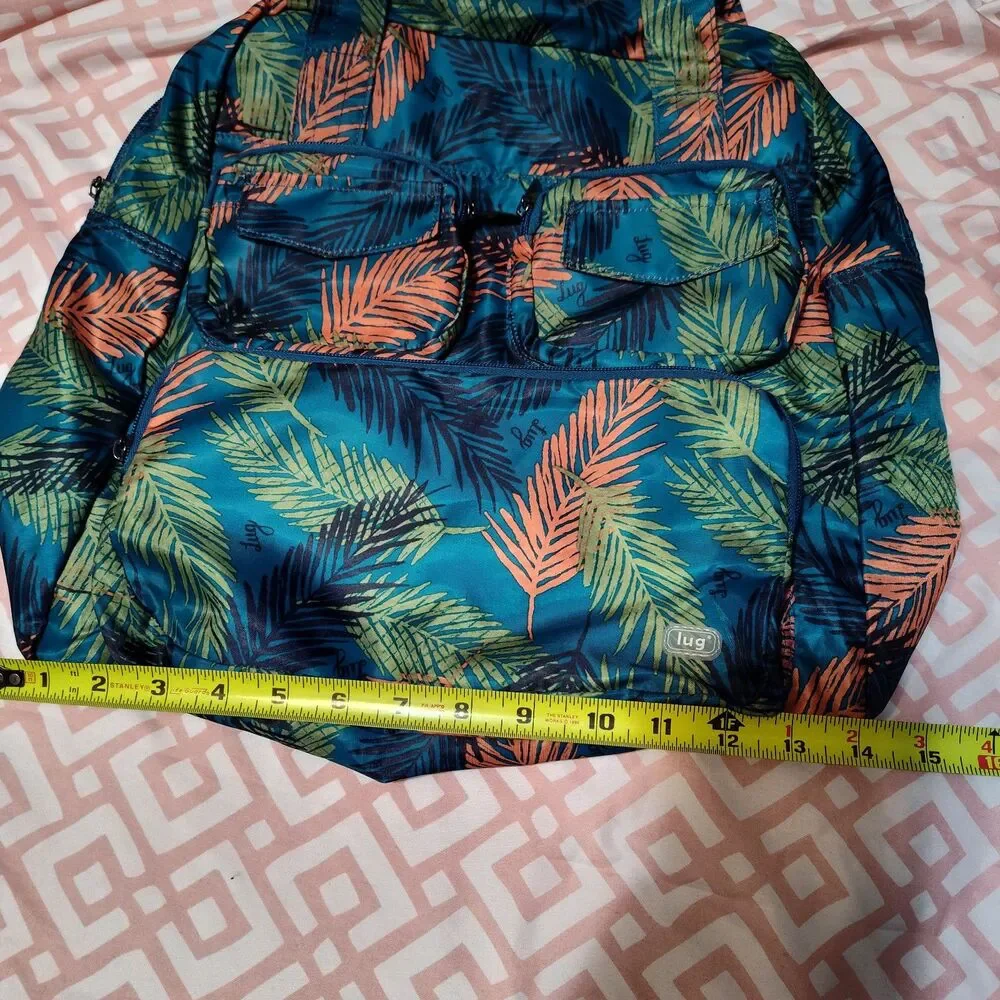 Lug Packable Puddle Jumper Tote Tropical Ocean Print Lightweight Travel Bag